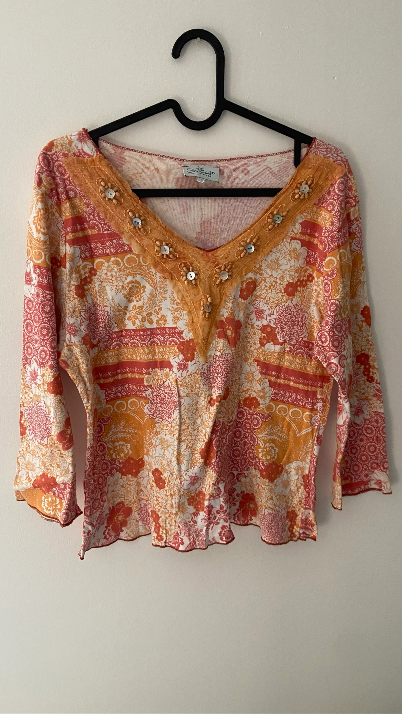 Vintage oranje top met patroon – photo 2